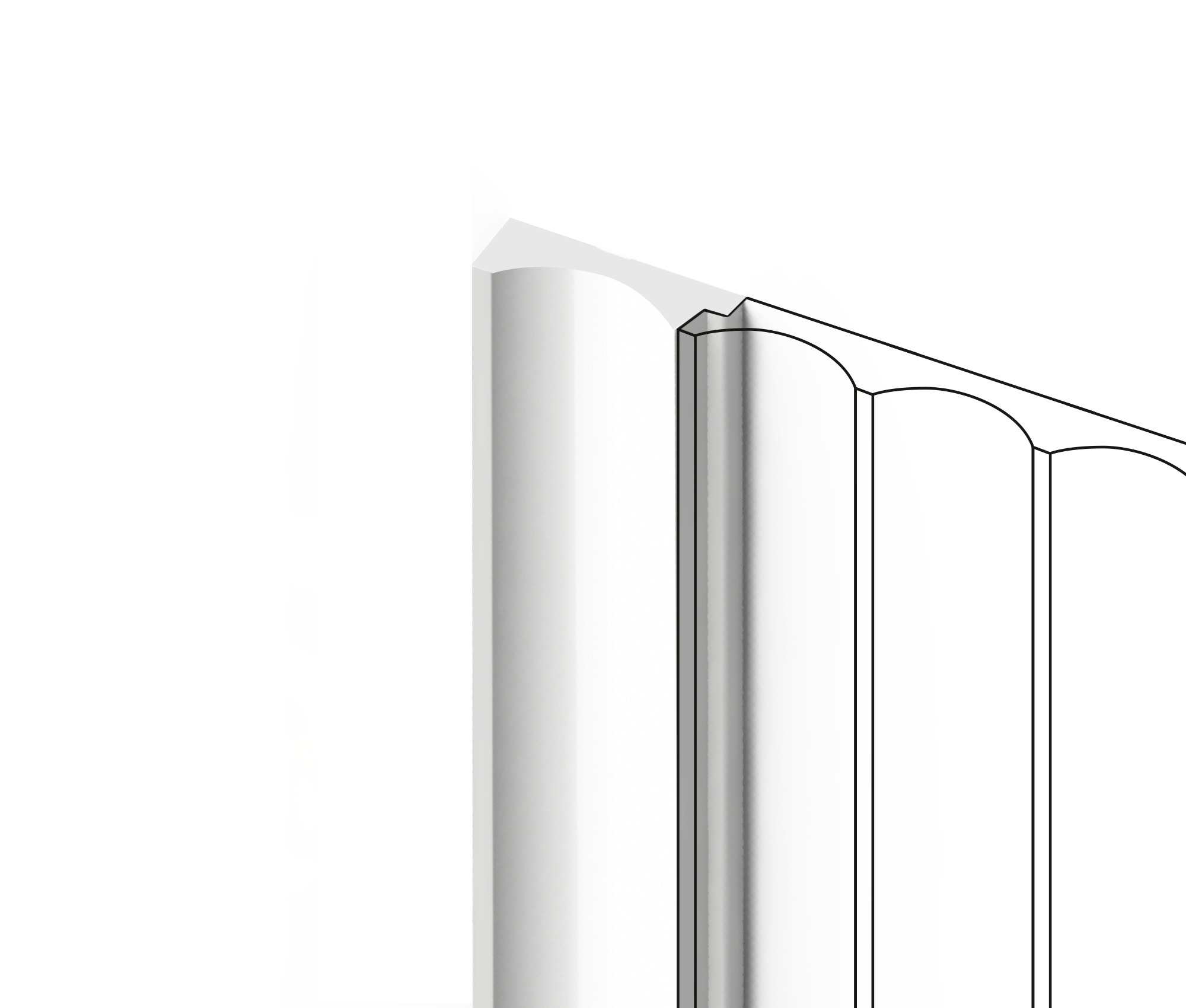 Финишный молдинг под покраску Hiwood LF139A NP 2700×32×12