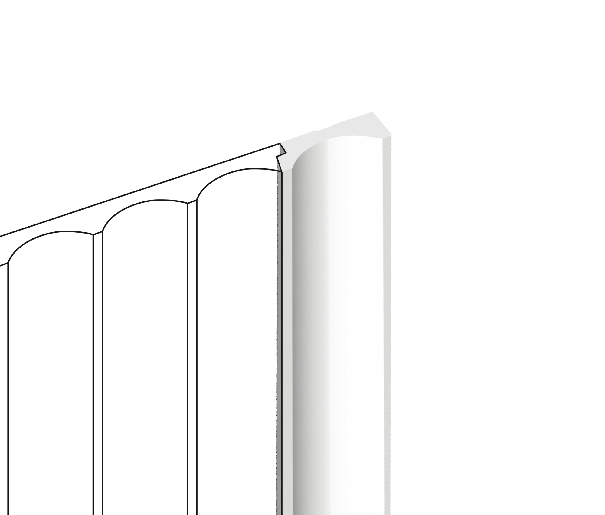 Финишный молдинг под покраску Hiwood LF139B NP 2700×34×12