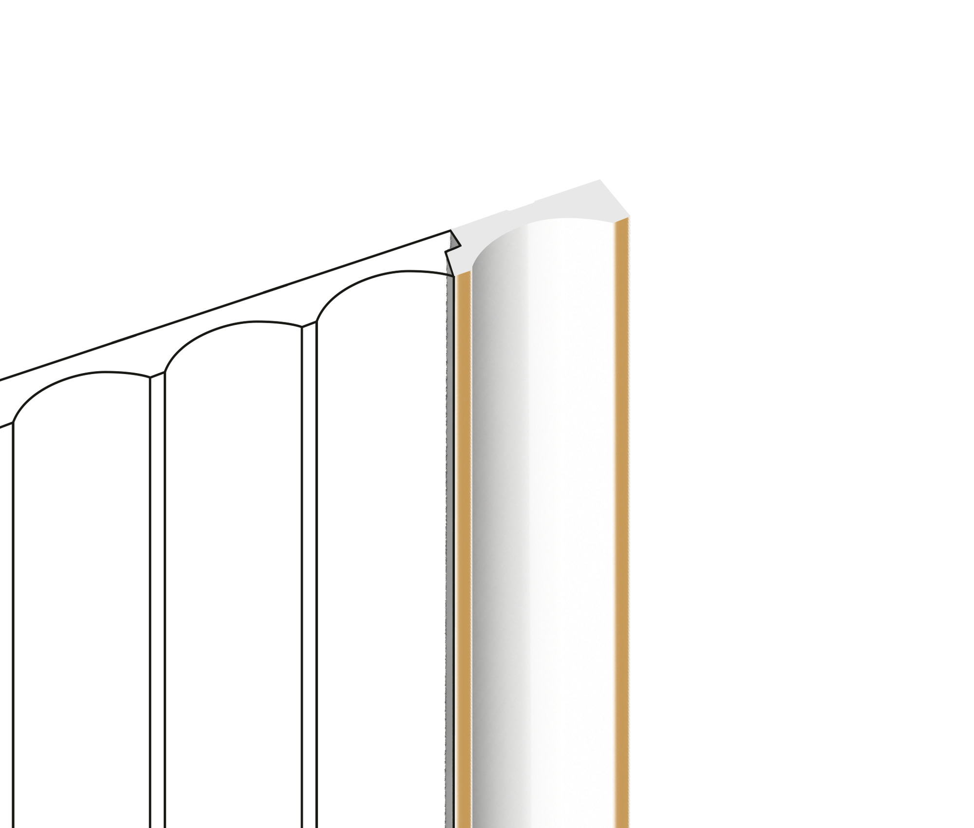 Финишный молдинг Hiwood LF139B W41G 2700×34×12