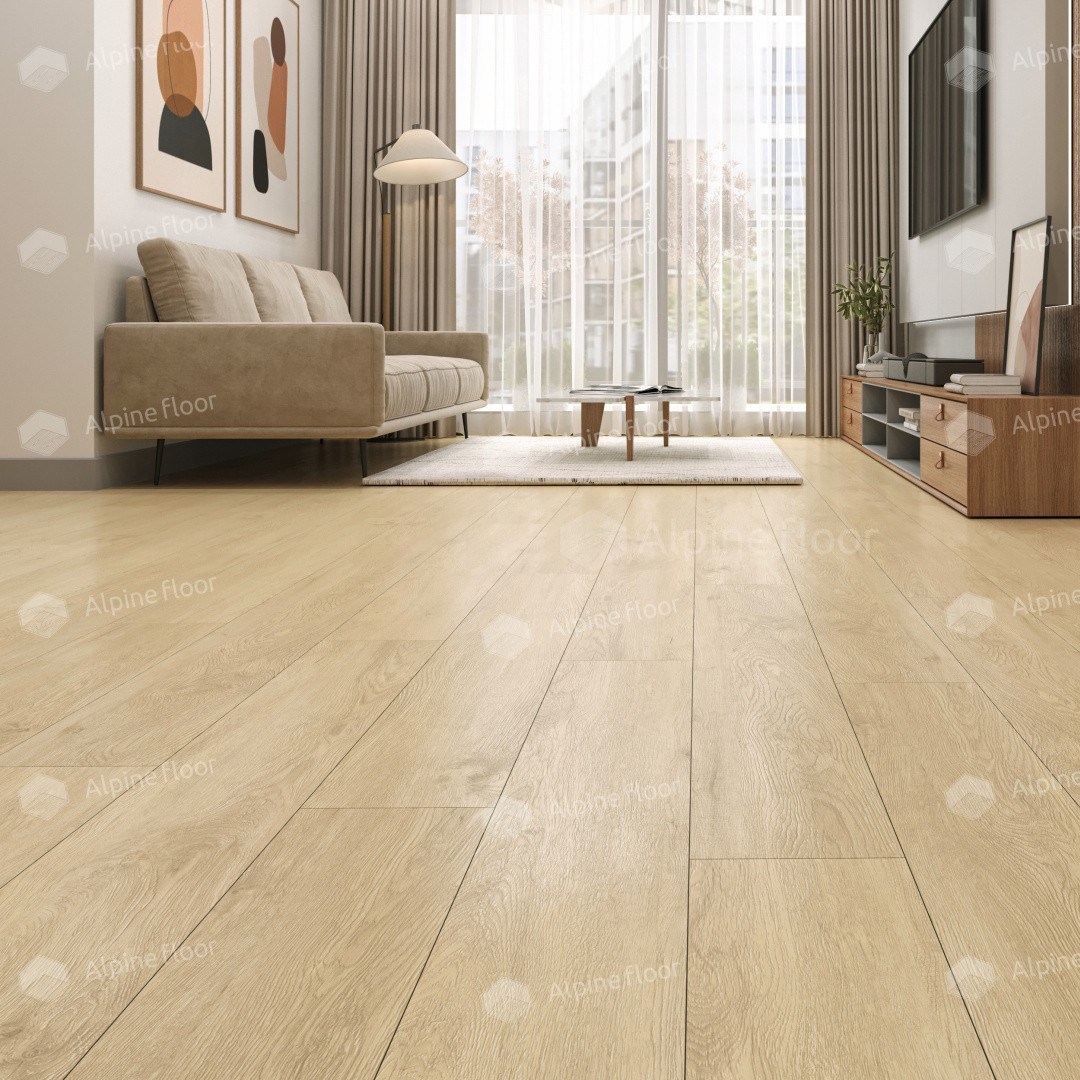 Кварцвиниловая плитка Alpine Floor клеевая Ultra Камфора ECO 5-31 1219,2×184,15×2 фото в интерьере