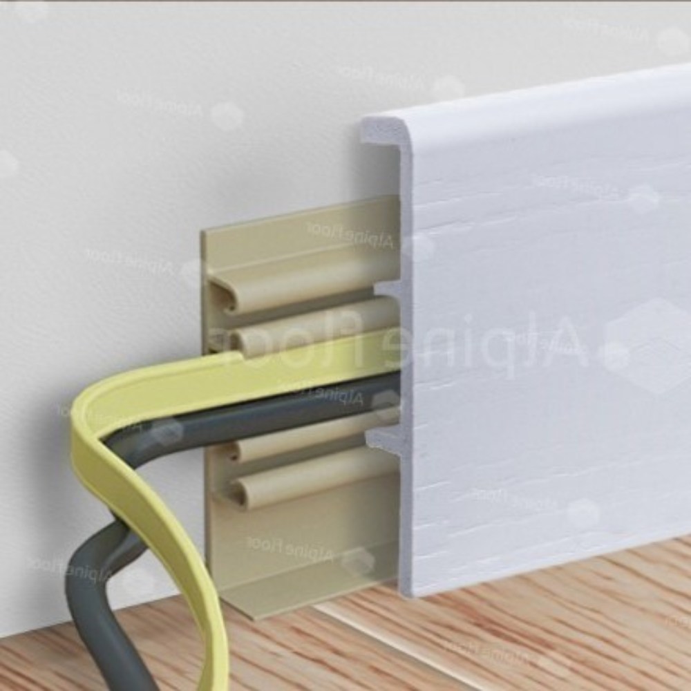 Плинтус Alpine Floor Rico Concept 80 Белый с тиснением RC80001 2200×80×20