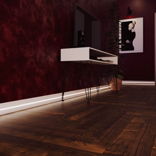 Плинтус МДФ под покраску Evrowood PN 040 Led с подсветкой 2000×80×16