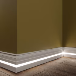 Плинтус МДФ под покраску с подсветкой Evrowood PN 090 Led 2000×100×18