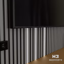Рейка декоративная под покраску Evrowood R020 LED U 2700×40×18