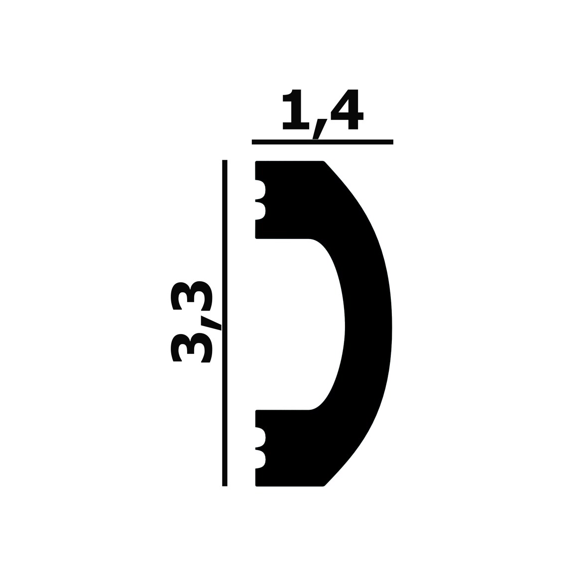 Молдинг под покраску Перфект Плюс P135 2800×33×14