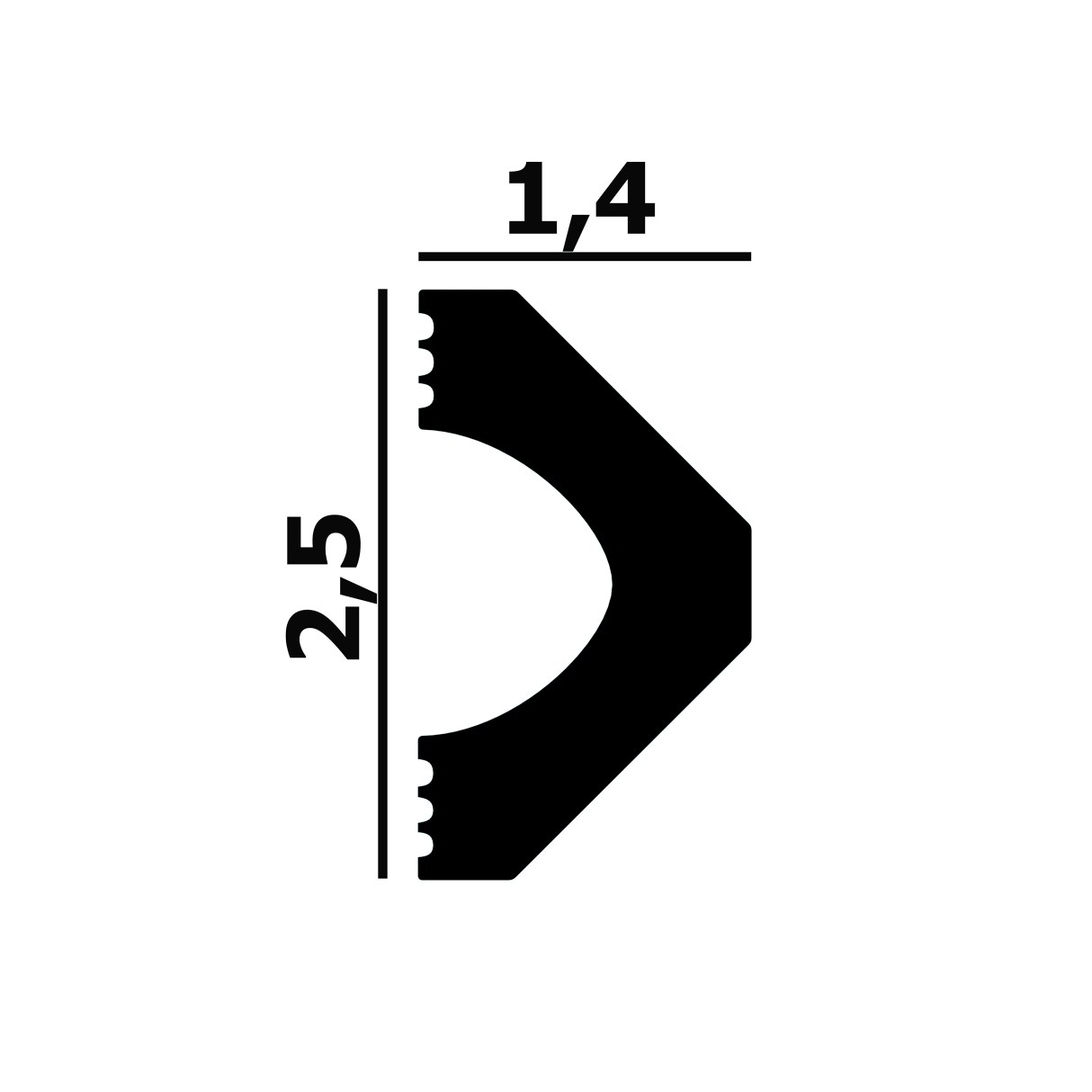 Молдинг под покраску Перфект Плюс P134 2800×25×14