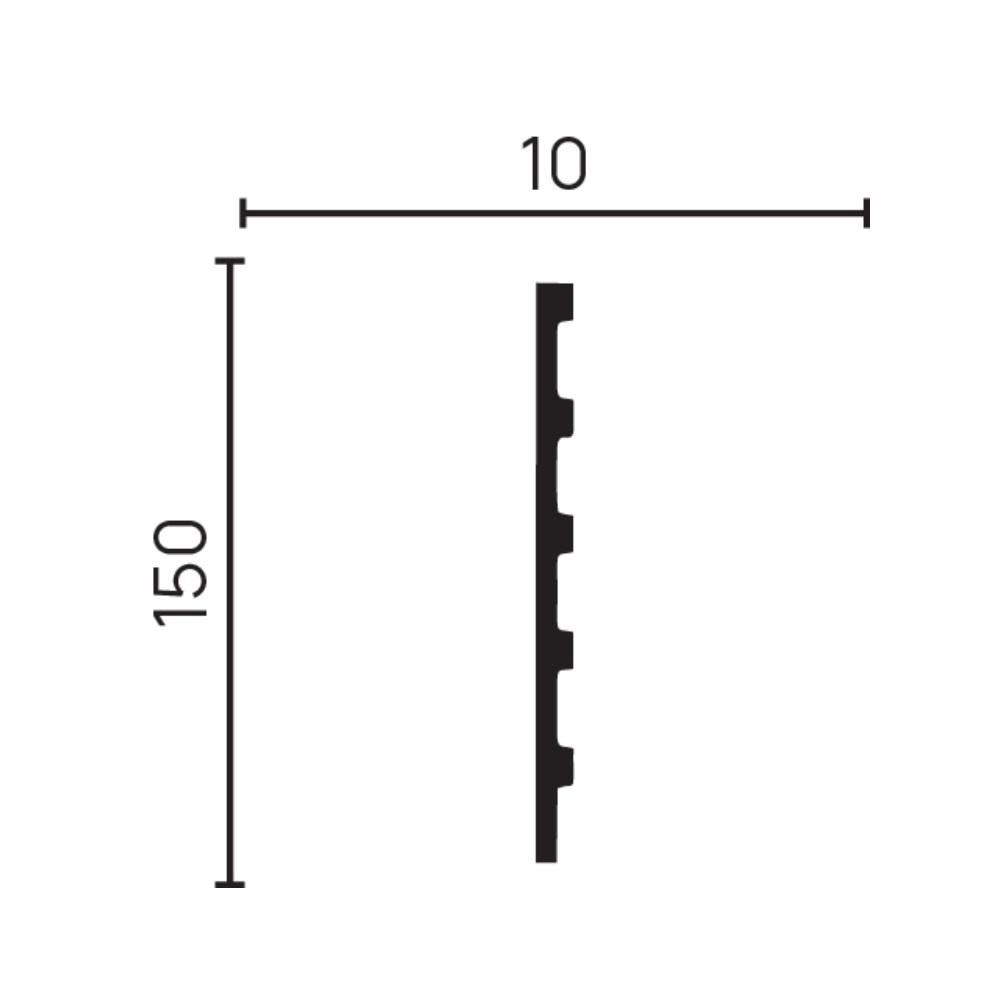 Стеновая панель из полистирола под покраску Decor-Dizayn Грани DD901 2000×150×10