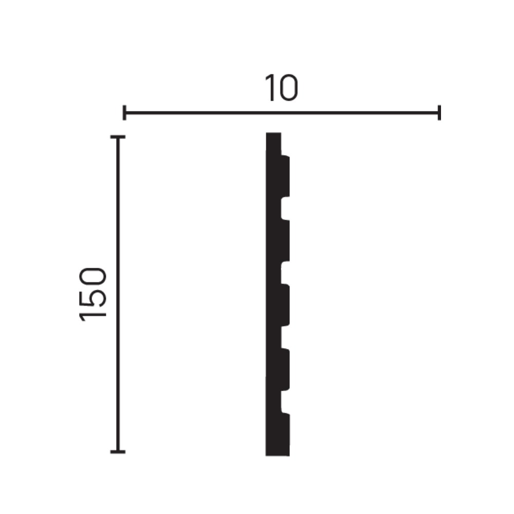 Стеновая панель из полистирола под покраску Decor-Dizayn Грани DD904 2000×150×10