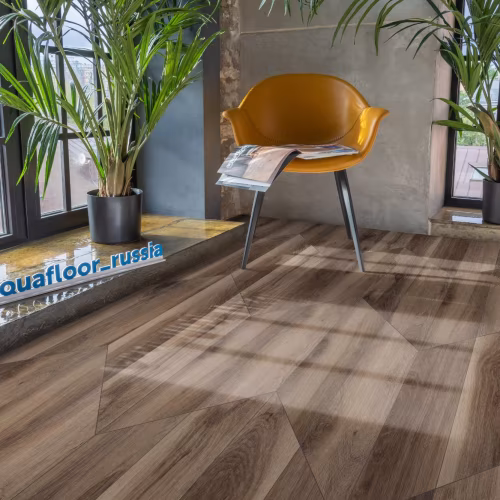 Кварцвиниловая плитка Aquafloor клеевая Parquet Chevron Glue AF2558PGCh французская елка 553,7×130,5×2,5