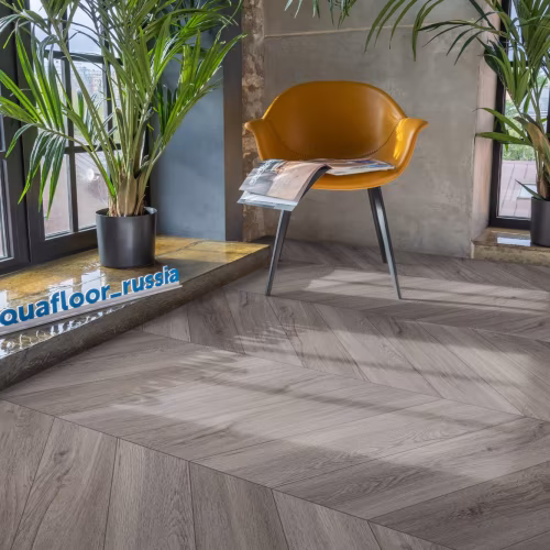 Кварцвиниловая плитка Aquafloor клеевая Parquet Chevron Glue AF2553PGCh французская елка 553,7×130,5×2,5