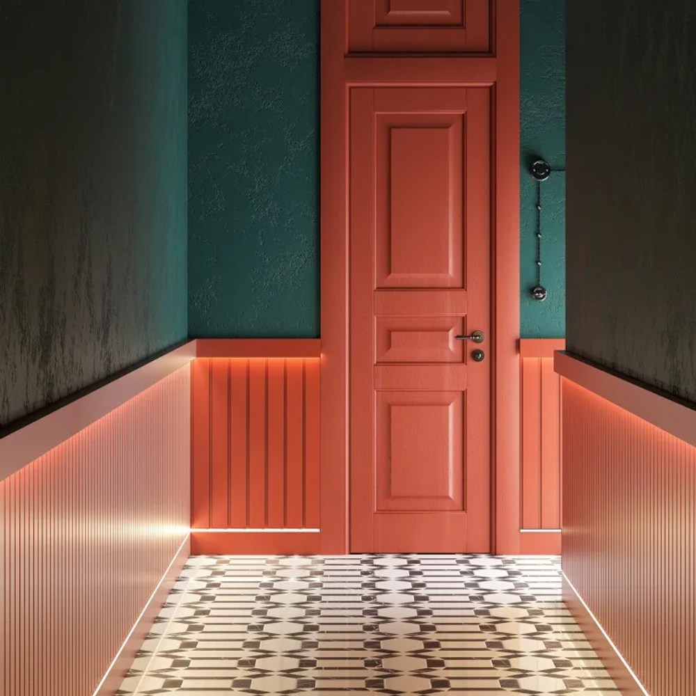 Стеновая панель из полистирола под покраску Decor-Dizayn Грани DD913 2000×240×13 фото в интерьере