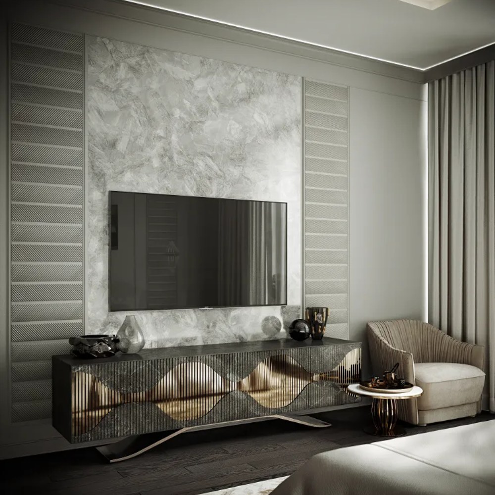 Стеновая панель из полистирола под покраску Decor-Dizayn Грани DD920 3000×220×10 фото в интерьере