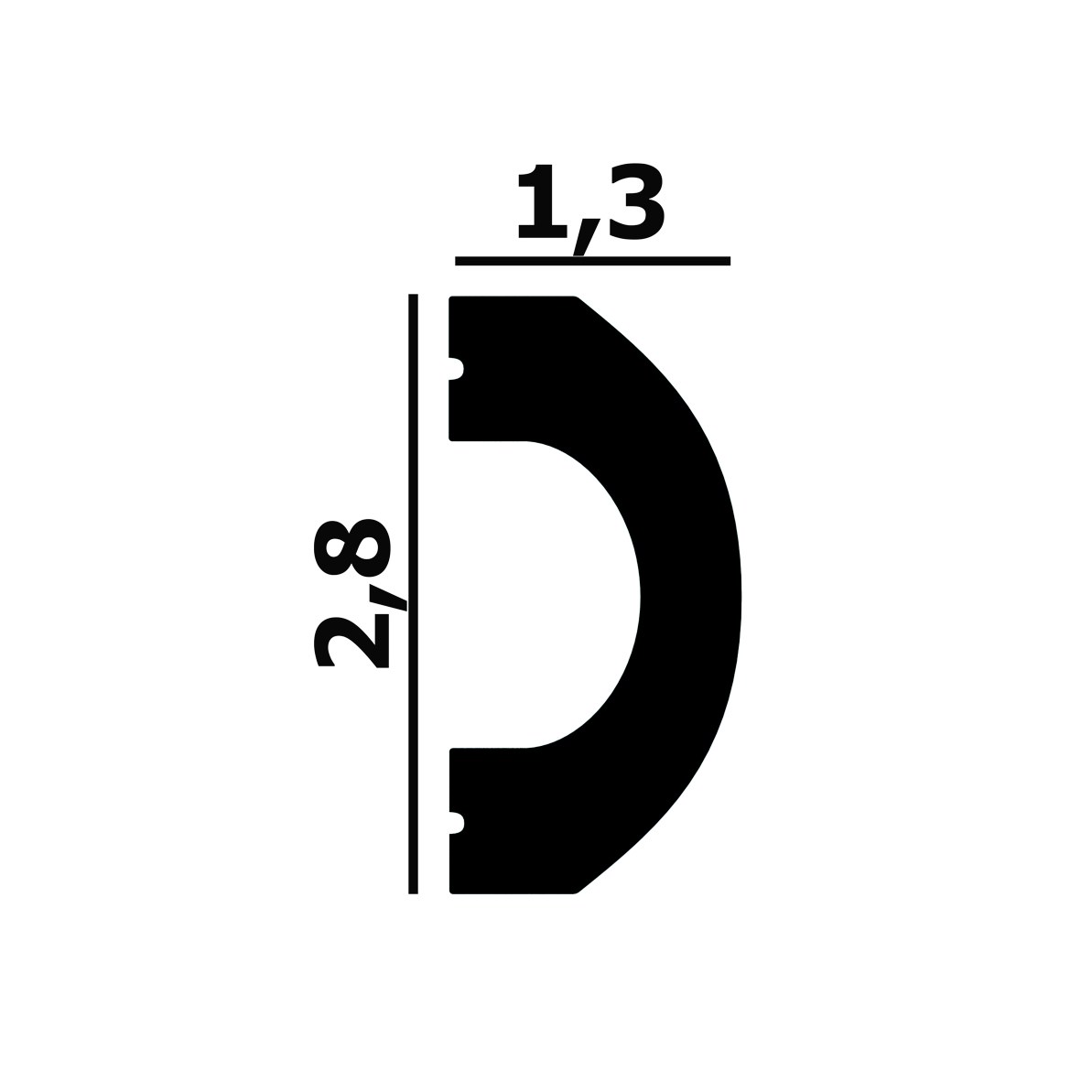 Молдинг под покраску Перфект Плюс P127 2800×28×13