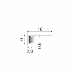 Микроплинтус алюминиевый Modern Decor RAL 9005 Черный 84-89-55 2500×16×6