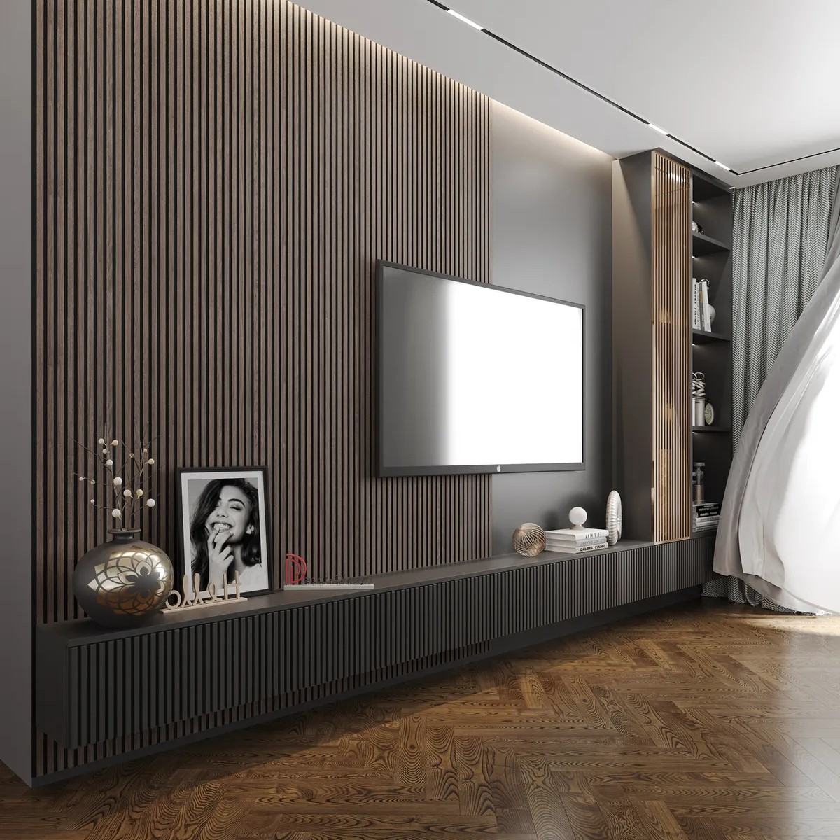 Стеновая панель из полистирола Decor-Dizayn 904-66SH 3000×150×10 фото в интерьере