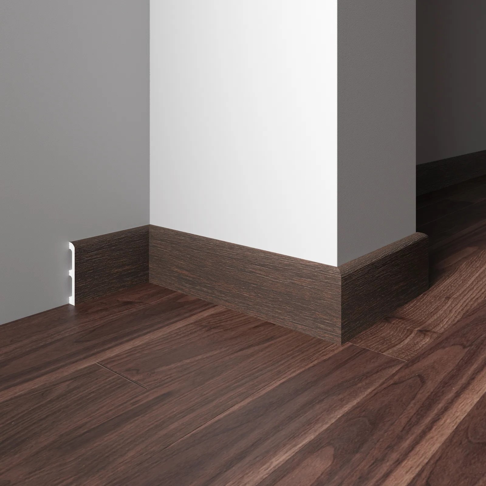 Плинтус  Decor-Dizayn 706-73SH 2400×80×13 фото в интерьере