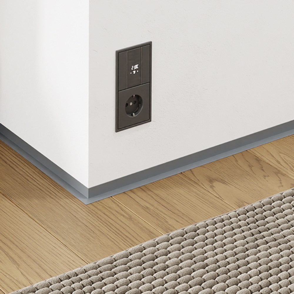 Микроплинтус алюминиевый Modern Decor RAL 7045 Серый Телегрей 1 32-06-77 2500×19×16