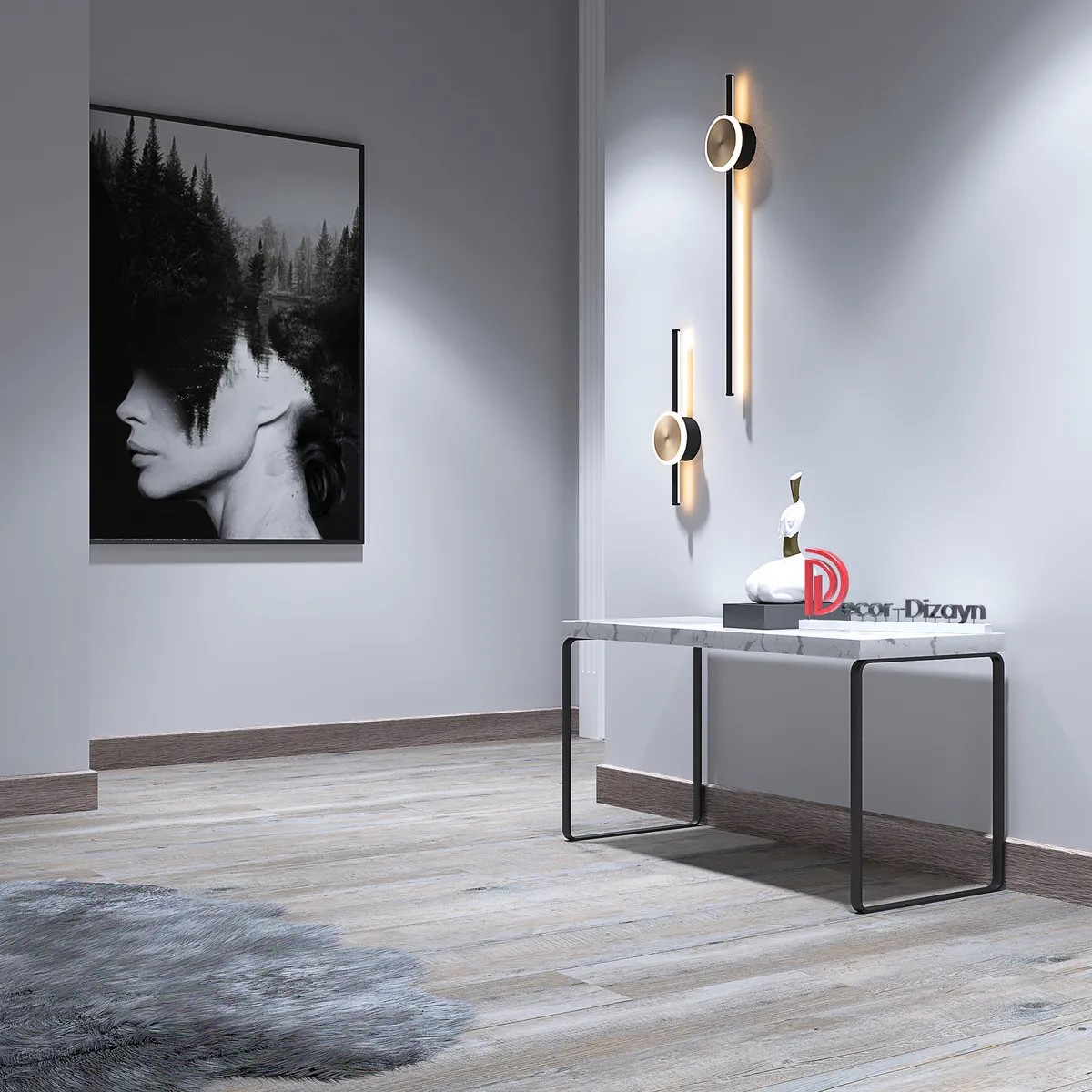 Плинтус  Decor-Dizayn 706-80SH 2400×80×13 фото в интерьере