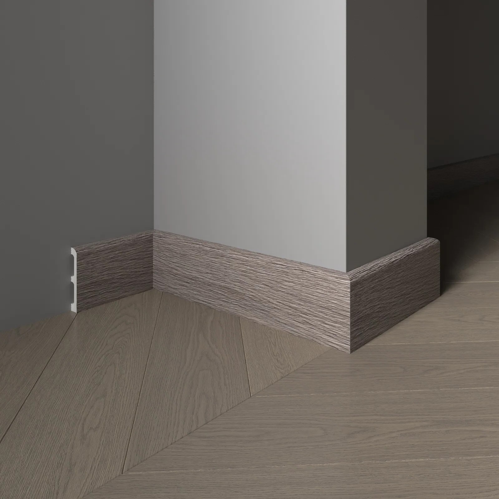 Плинтус  Decor-Dizayn 706-80SH 2400×80×13 фото в интерьере