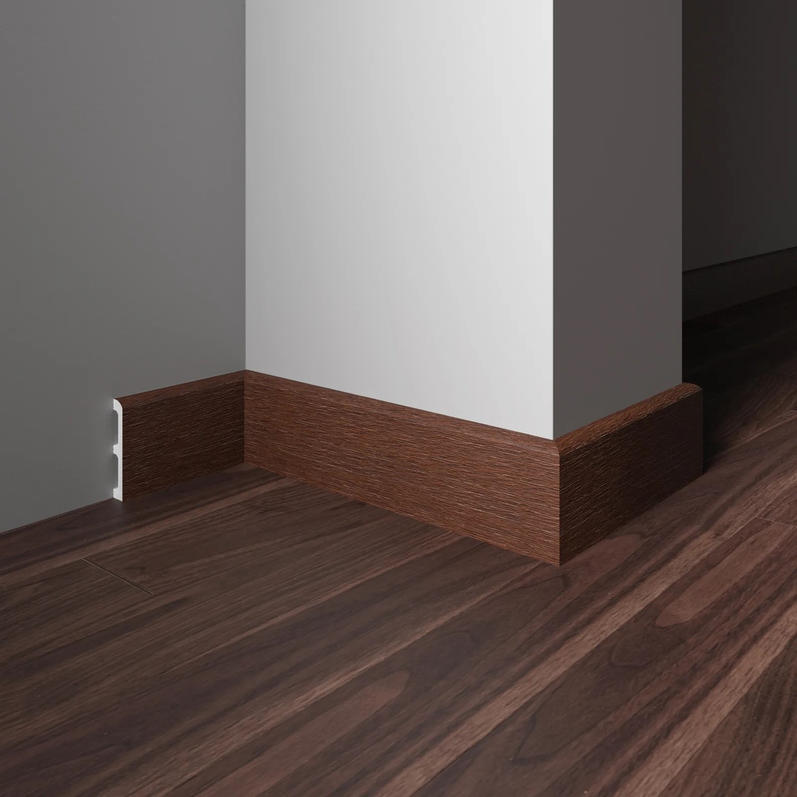 Плинтус  Decor-Dizayn 706-82SH 2400×80×13 фото в интерьере