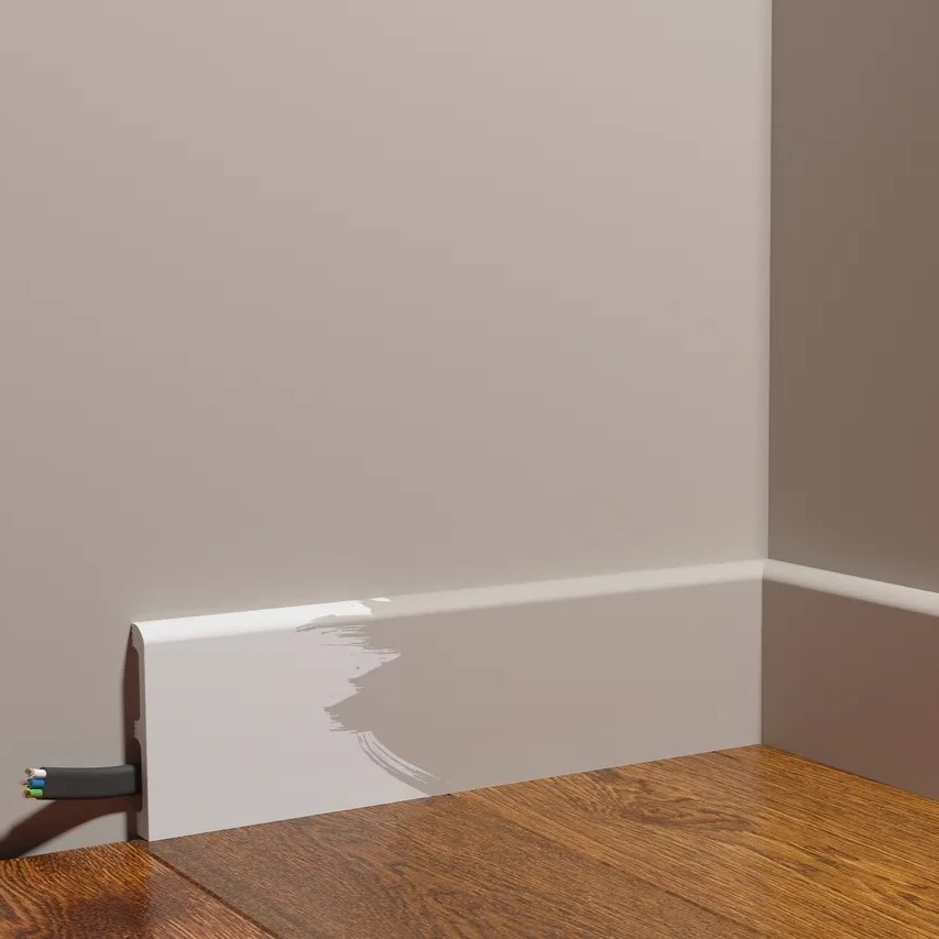 Плинтус под покраску Decor-Dizayn Грани DD706 2000×80×13 фото в интерьере