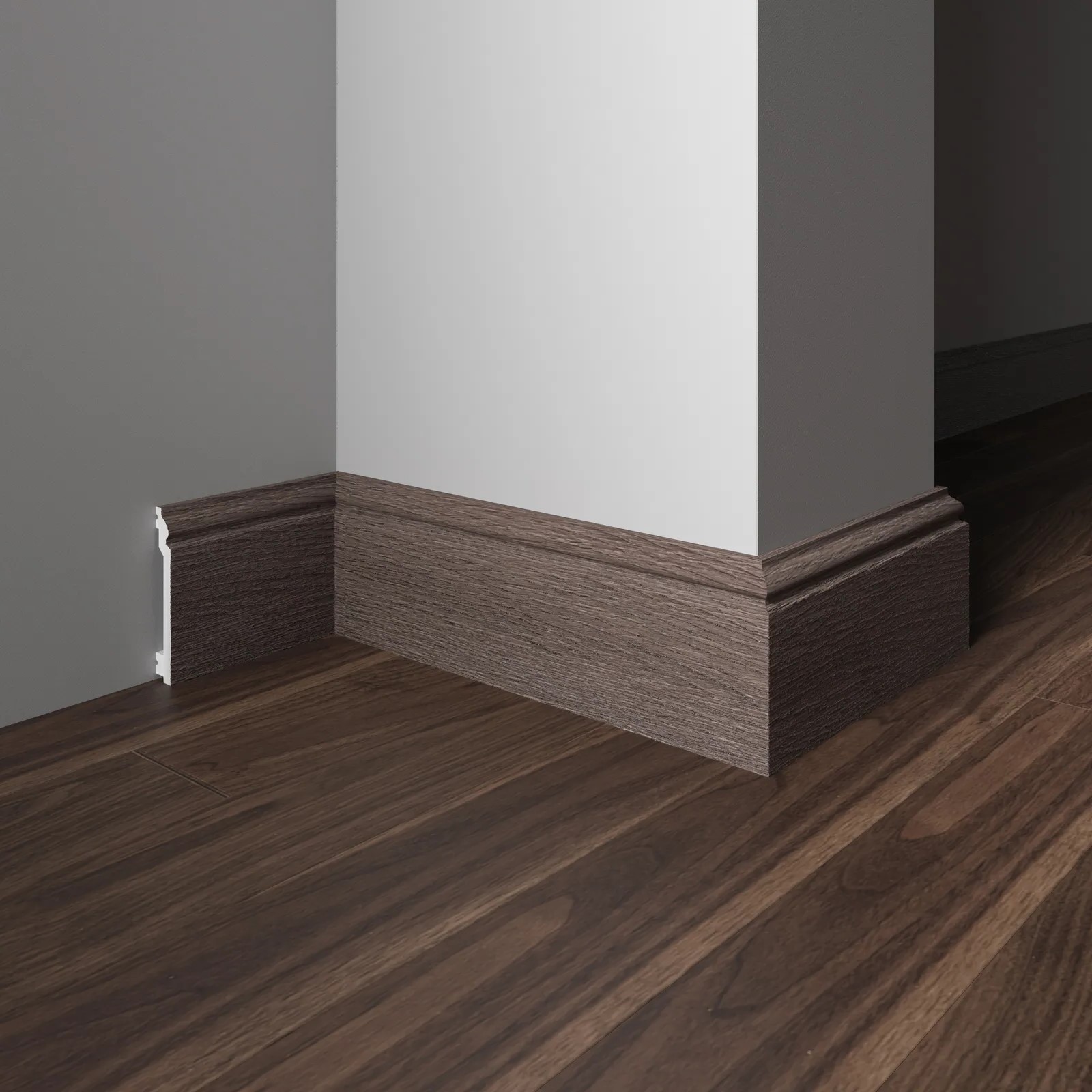 Плинтус  Decor-Dizayn 701-81SH 2400×100×16 фото в интерьере