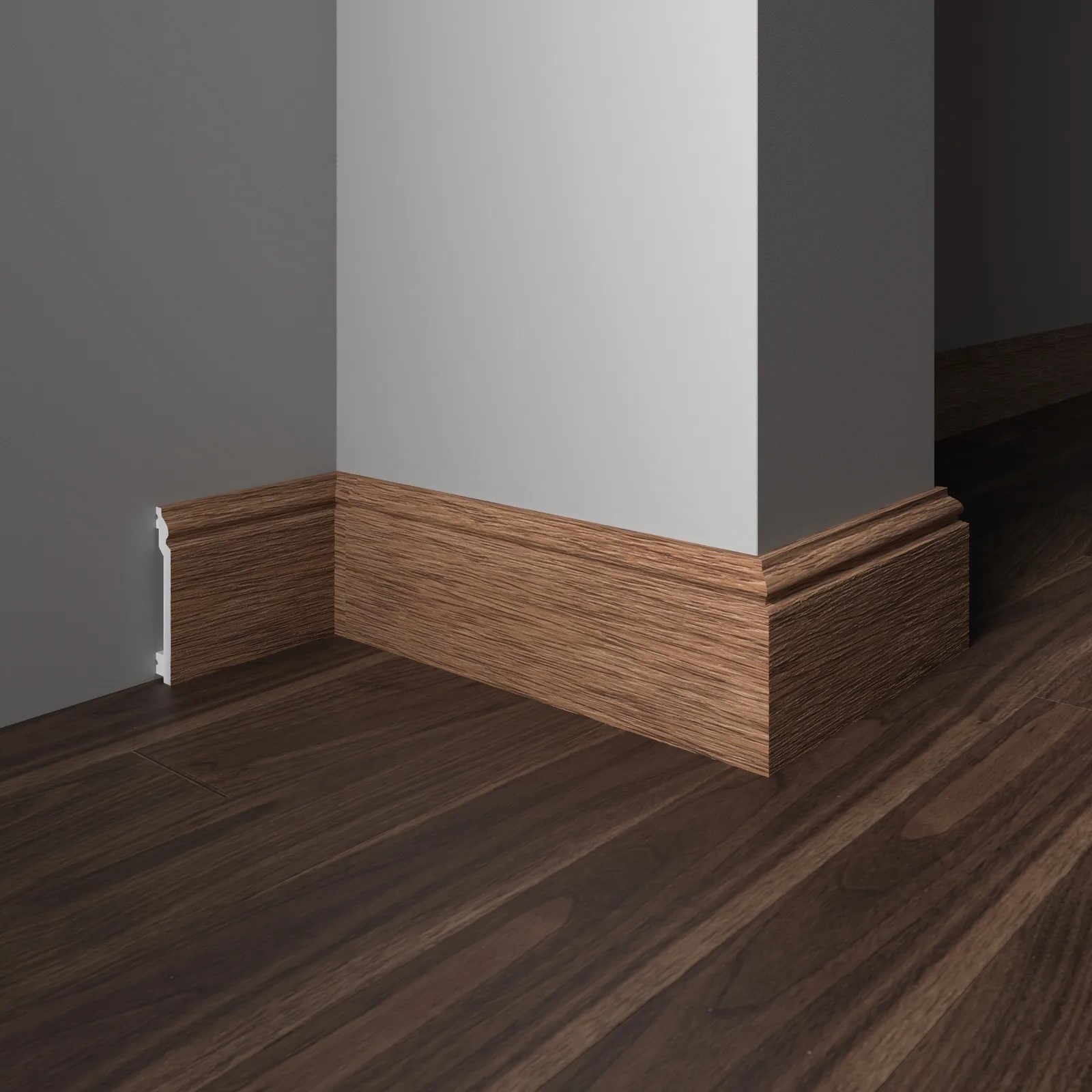 Плинтус  Decor-Dizayn 701-83SH 2400×100×16 фото в интерьере