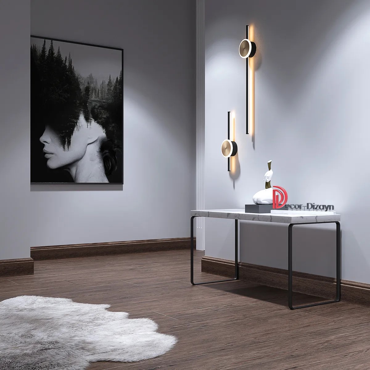 Плинтус  Decor-Dizayn 701-92SH 2400×100×16 фото в интерьере