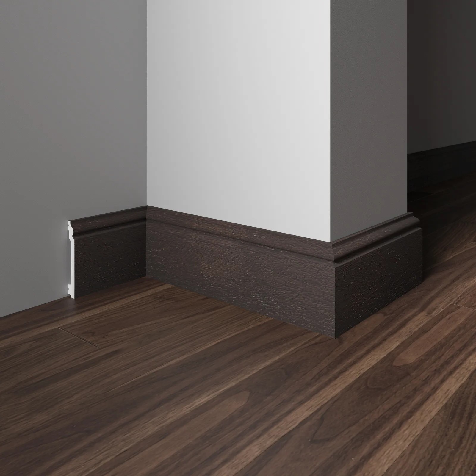 Плинтус  Decor-Dizayn 701-93SH 2400×100×16 фото в интерьере