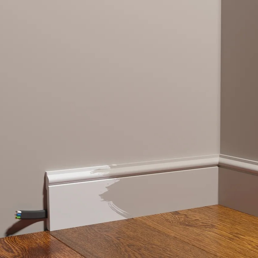 Плинтус под покраску Decor-Dizayn Грани DD005 2000×79×13 фото в интерьере