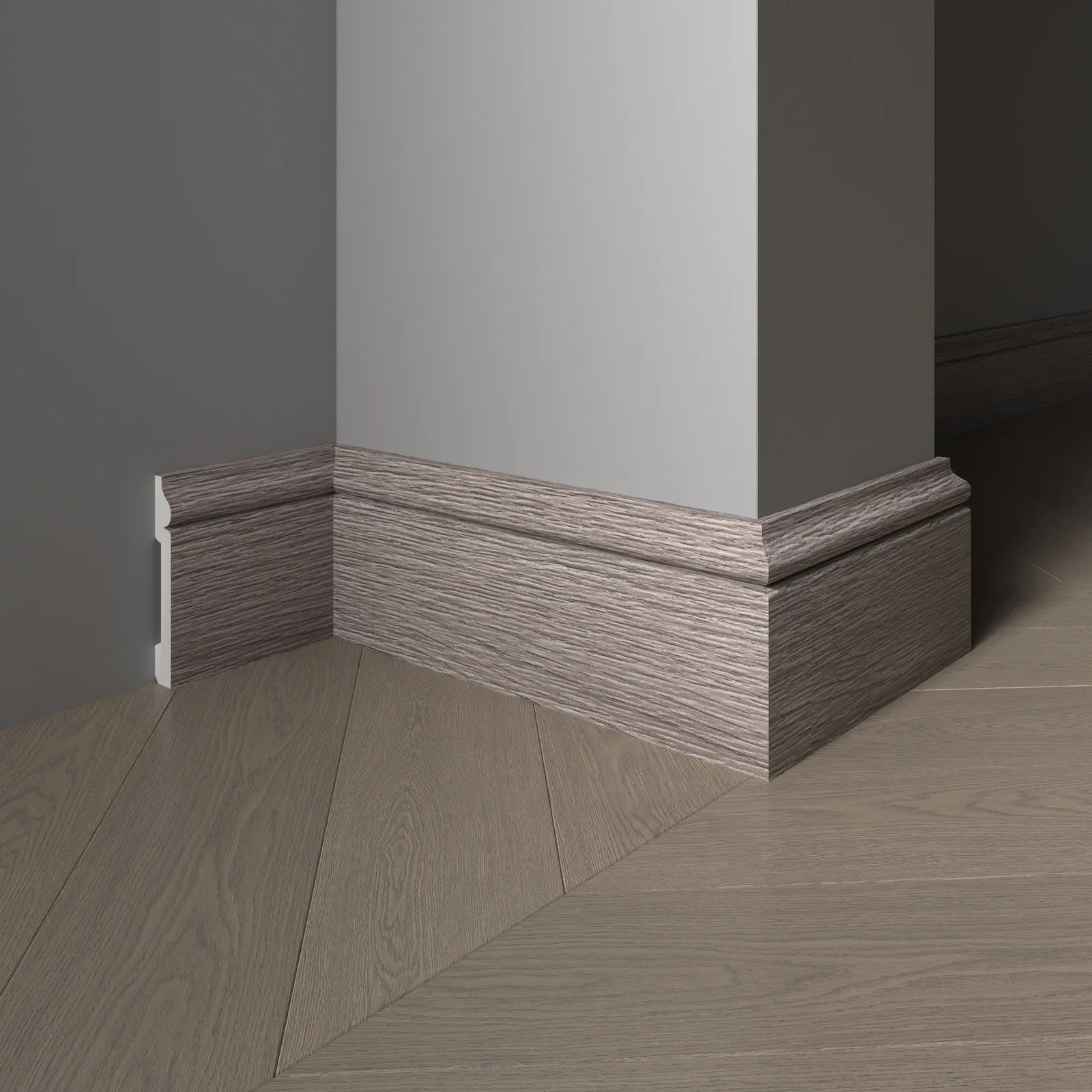 Плинтус  Decor-Dizayn 005-80SH 2400×79×13 фото в интерьере