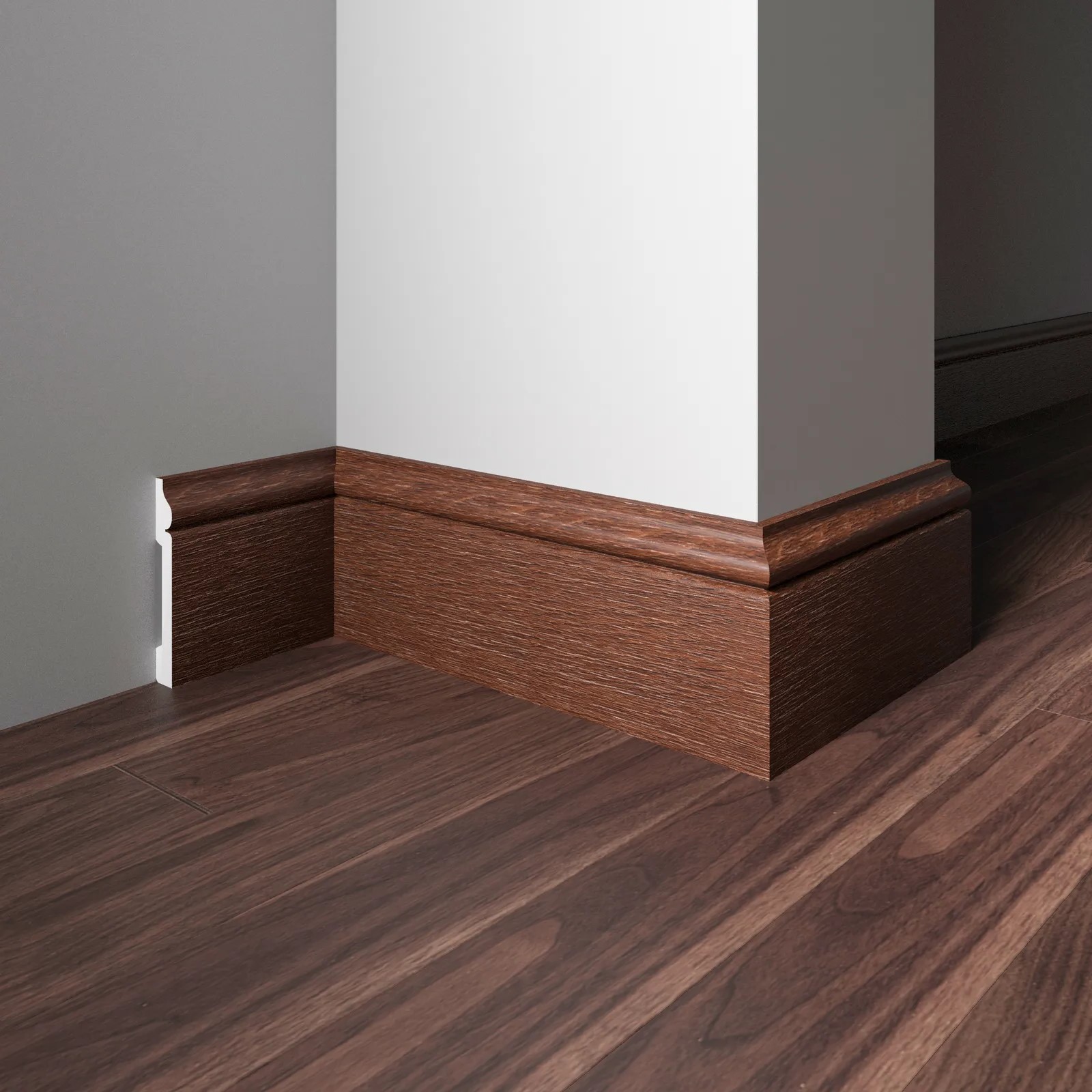 Плинтус  Decor-Dizayn 005-82SH 2400×79×13 фото в интерьере