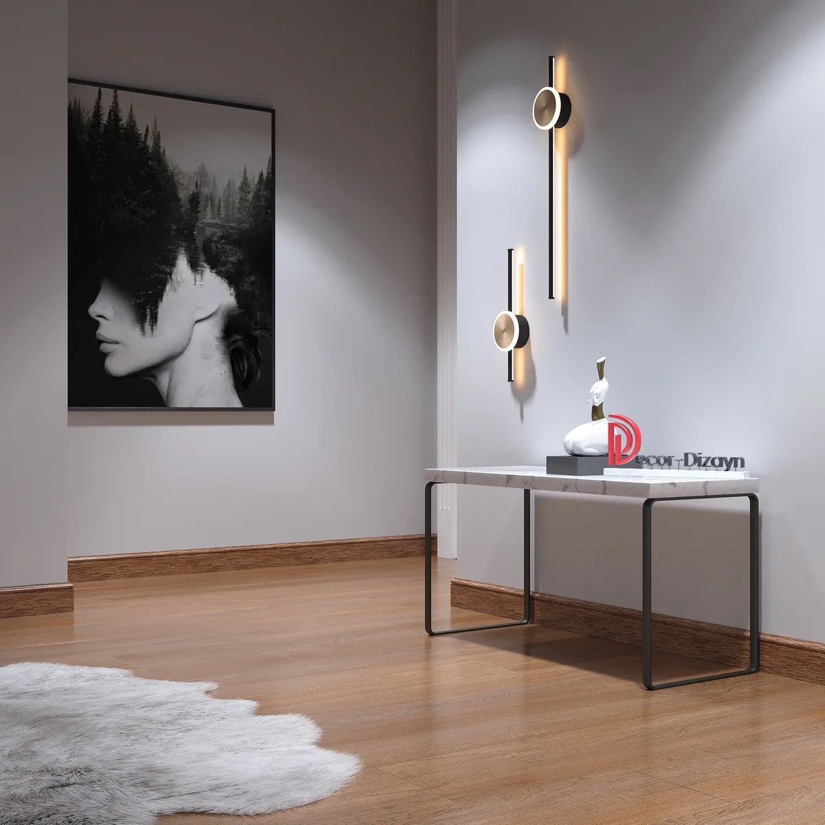 Плинтус  Decor-Dizayn 005-83SH 2400×79×13 фото в интерьере