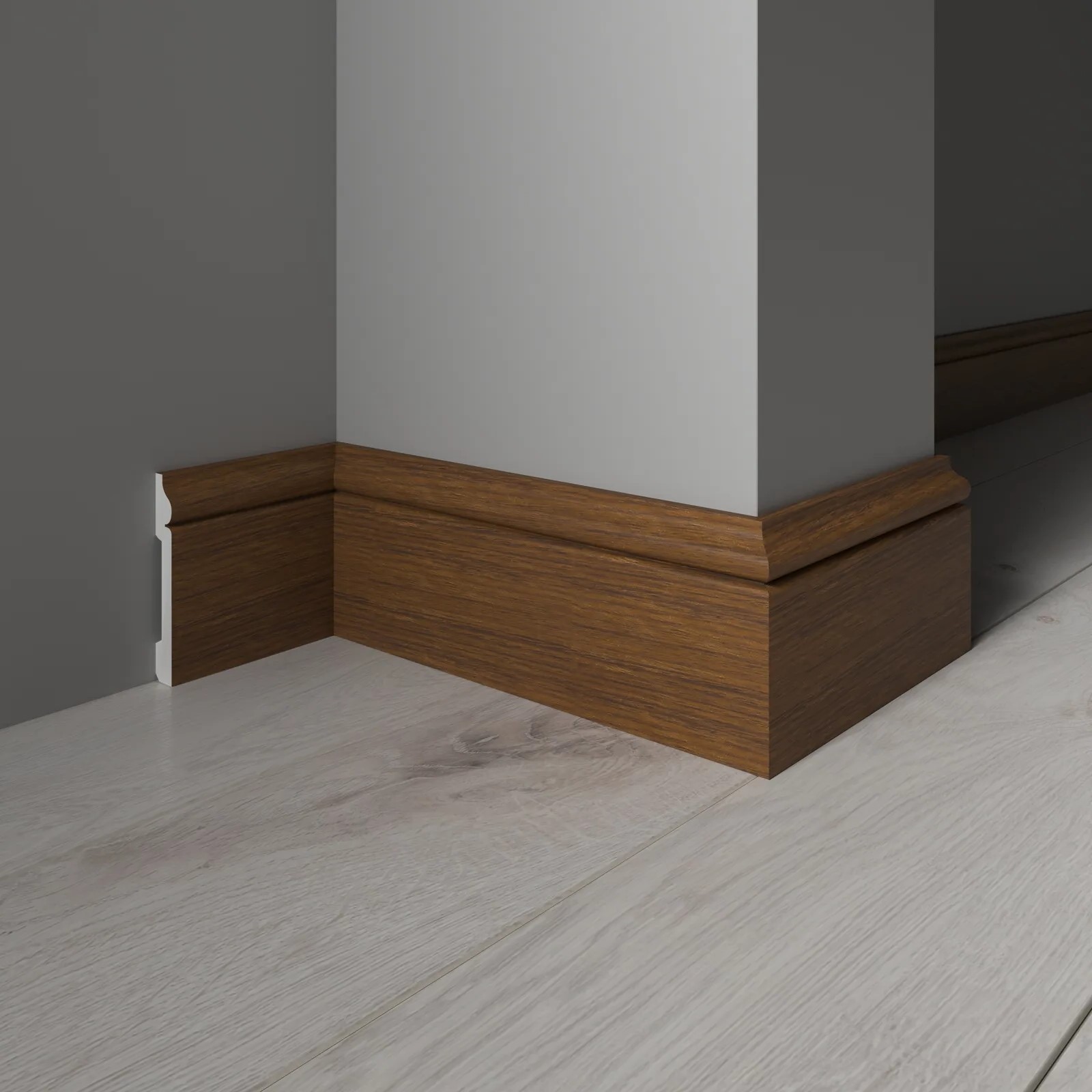 Плинтус  Decor-Dizayn 005-85SH 2400×79×13 фото в интерьере