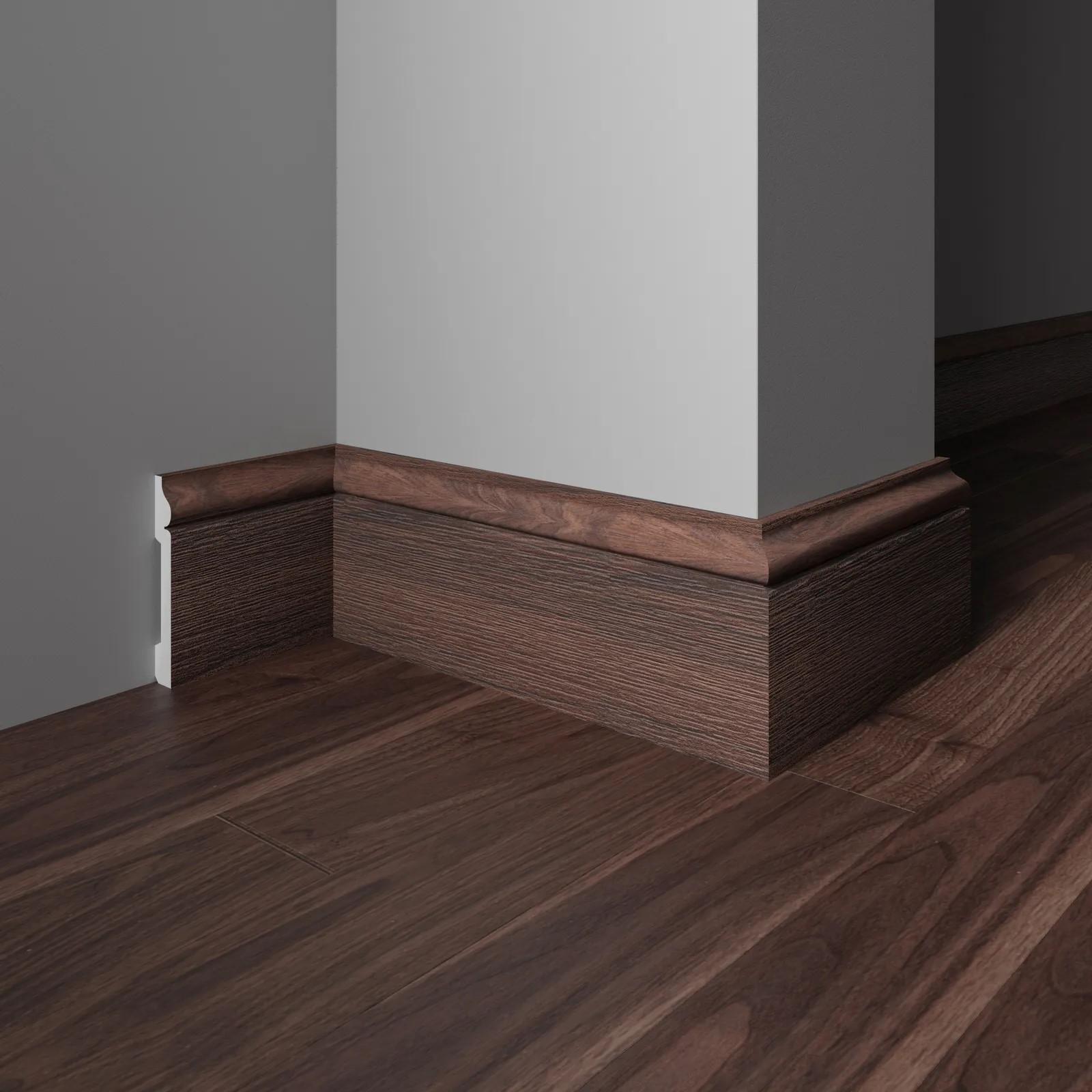 Плинтус  Decor-Dizayn 005-88SH 2400×79×13 фото в интерьере