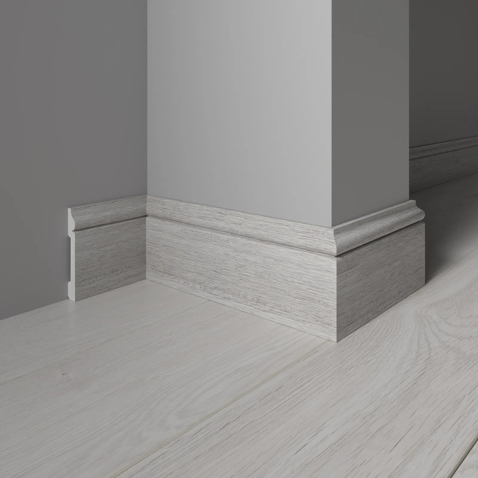 Плинтус  Decor-Dizayn 005-89SH 2400×79×13 фото в интерьере