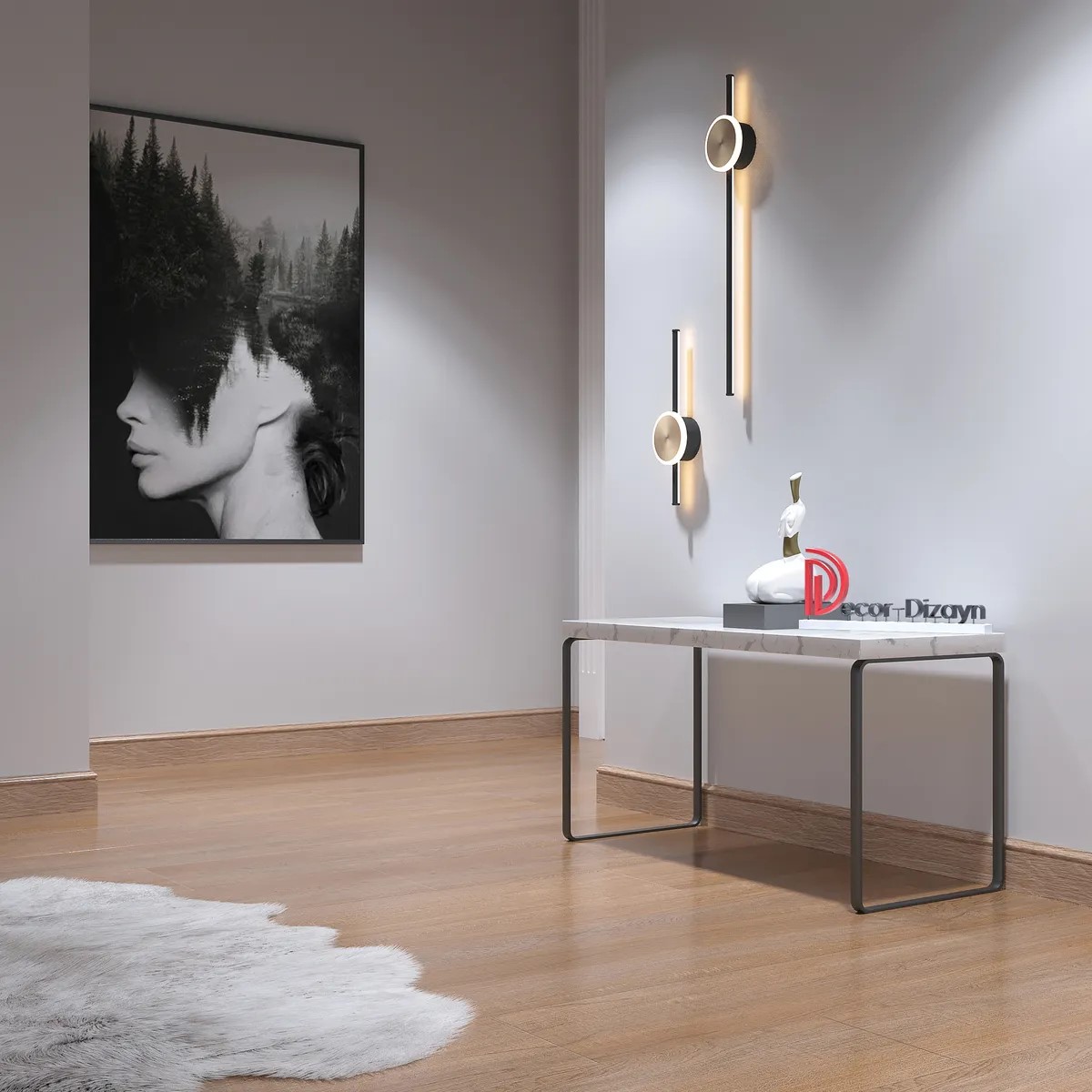 Плинтус  Decor-Dizayn 005-90SH 2400×79×13 фото в интерьере