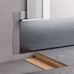 Плинтус алюминиевый скрытый с подсветкой Modern Decor Серебристый без покрытия 35-59-63 2500×104,6×14,5