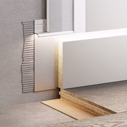 Плинтус алюминиевый скрытый с подсветкой Modern Decor Серебро анодированный 29-70-80 2050×104,6×14,5