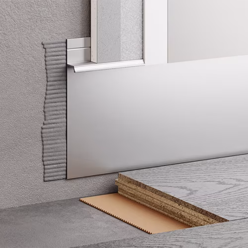 Плинтус алюминиевый скрытый с подсветкой Modern Decor Серебро анодированный 29-70-80 2050×104,6×14,5