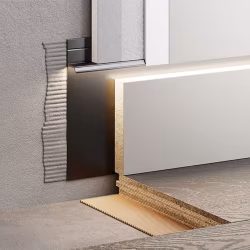 Плинтус алюминиевый скрытый с подсветкой Modern Decor RAL 9005 Черный 15-17-94 2500×104,6×14,5
