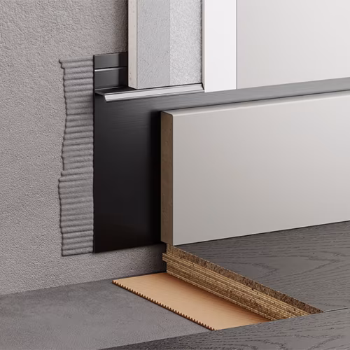 Плинтус алюминиевый скрытый с подсветкой Modern Decor RAL 9005 Черный 15-17-94 2500×104,6×14,5