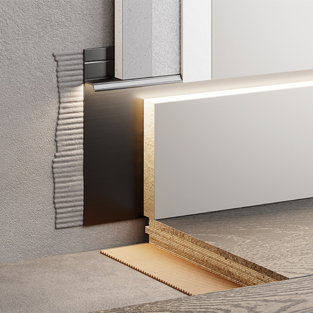 Плинтус алюминиевый скрытый с подсветкой Modern Decor RAL 9005 Черный 15-17-94 2500×80×12,8 Плинтус алюминиевый скрытый с подсветкой Modern Decor RAL 9005 Черный 15-17-94 2500×80×12,8