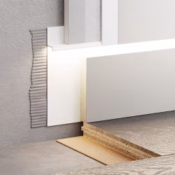 Плинтус алюминиевый скрытый с подсветкой Modern Decor RAL 9003 Белый 55-80-74 2500×104,6×14,5