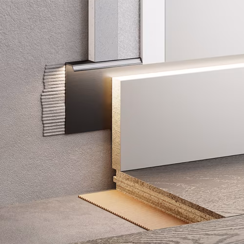Плинтус алюминиевый скрытый с подсветкой Modern Decor RAL 9005 Черный 12-67-32 2500×50×12,8
