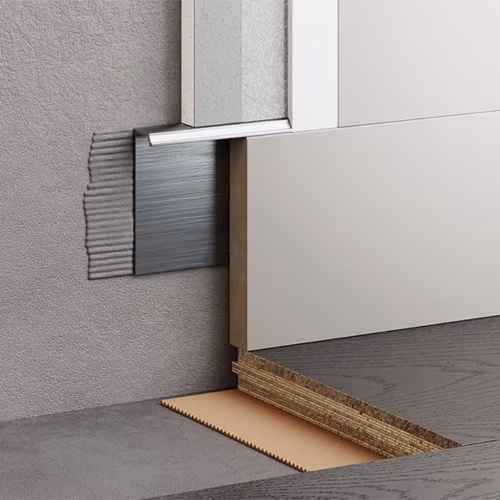 Плинтус алюминиевый скрытый с подсветкой Modern Decor Серебро без покрытия 74-25-15 2500×50×12,8