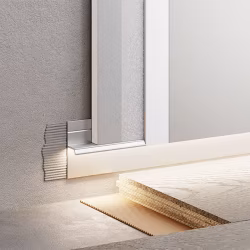 Плинтус алюминиевый теневой с подсветкой Modern Decor Серебро без покрытия 98-69-20 2500×20×12,8