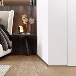 Плинтус алюминиевый теневой с подсветкой Modern Decor Серебро без покрытия 98-69-20 2500×20×12,8