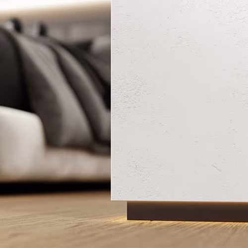 Плинтус алюминиевый теневой с подсветкой Modern Decor RAL 9005 Черный 36-86-93 2500×20×12,8