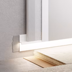 Плинтус алюминиевый теневой с подсветкой Modern Decor RAL 9003 Белый 73-38-47 2500×20×12,8